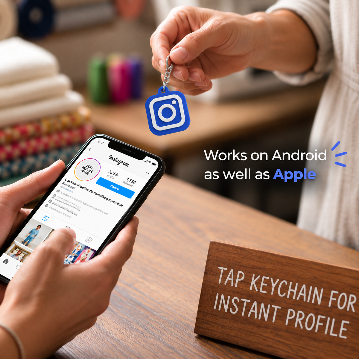 Custom NFC Instagram Keychain